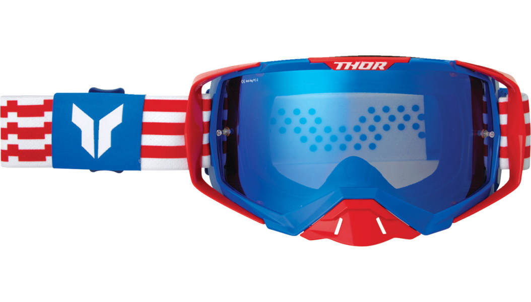 NEW THOR Activate Goggle - Patriot (Red/White/Blue) - Blue Lens - MOTORCYCLE