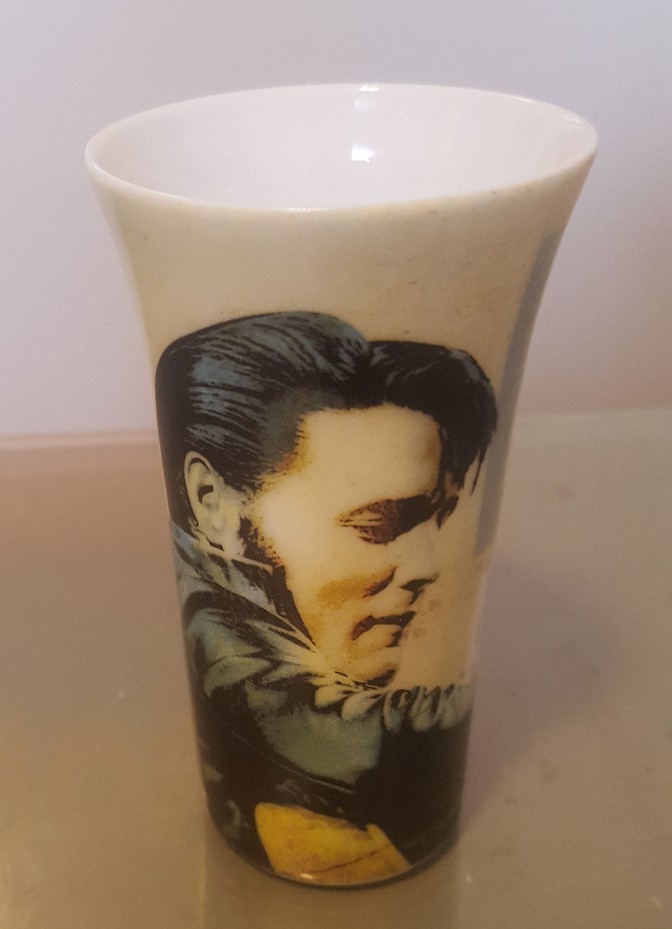 Elvis Presley Tall Shot Glass Barware Bar 30th Anniversary Always the Original