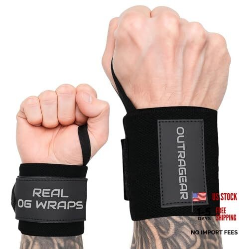 18" OG-Grade Wrist Wraps for Weightlifting – Heavy Duty Wrist Victory Black