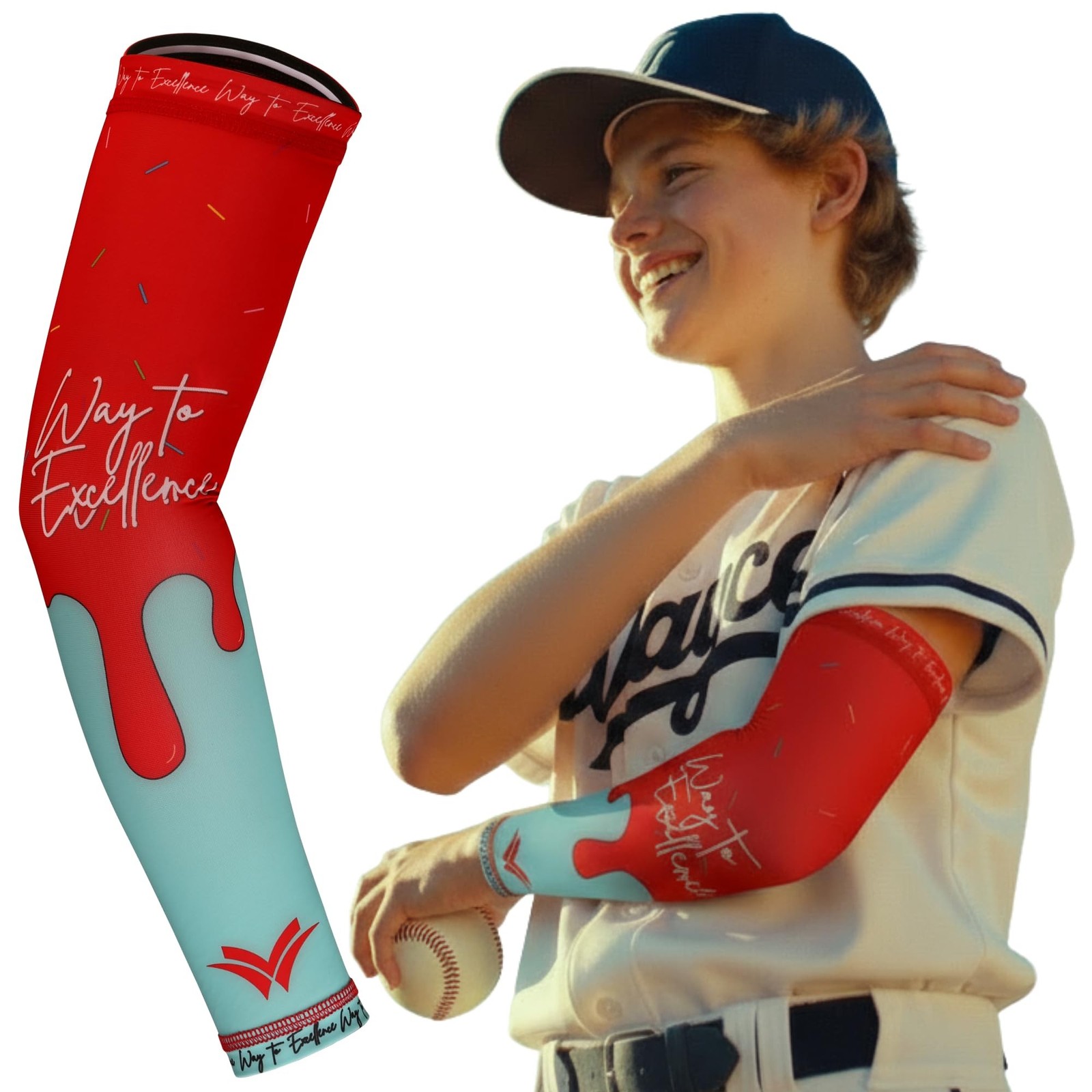 Youth Arm Sleeves – Compression Sports Sleeves for Football, Volleyball, B