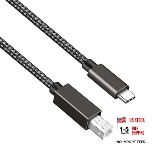 6FT Long USB B to USB C Printer/MIDI Cable for MacBook, PC, Laptop, MIDI