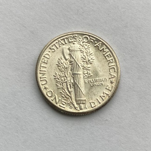 1944-d . Mercury Dime BU/ MS