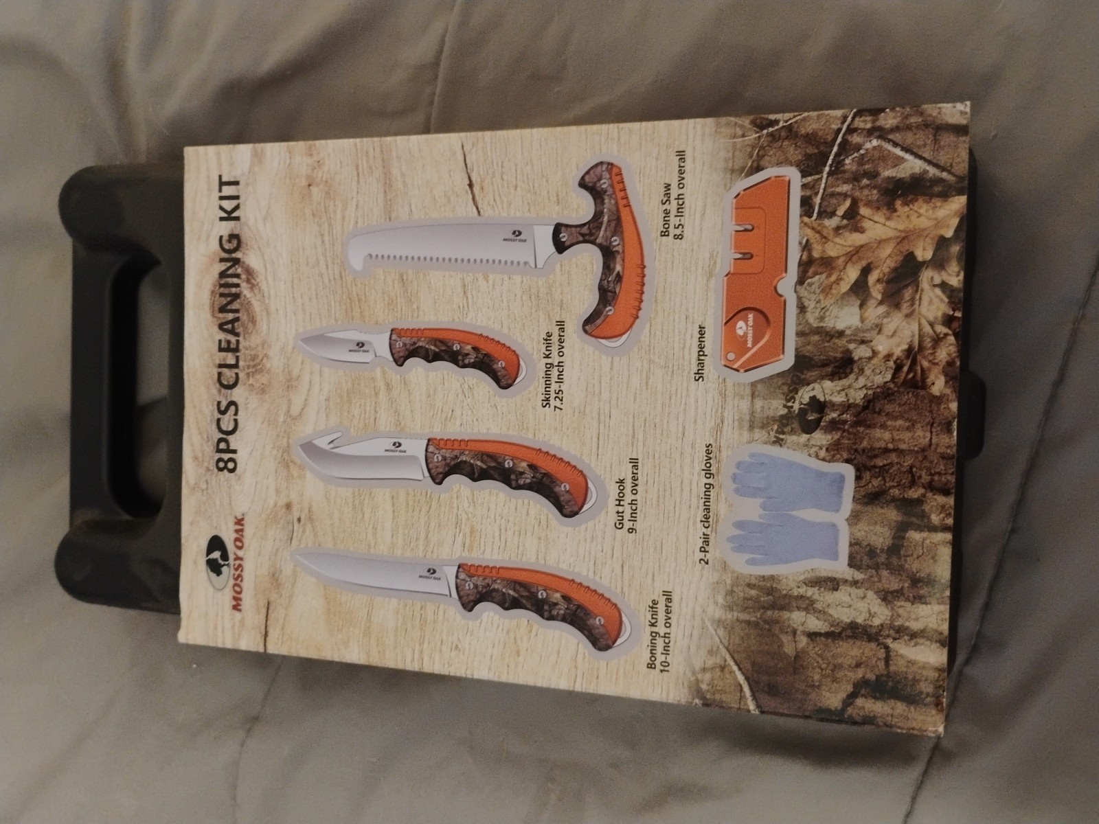 Mossy Oak 8 Piece Hunting Cleaning Kit with Storage Case, Stainless Steel Blades