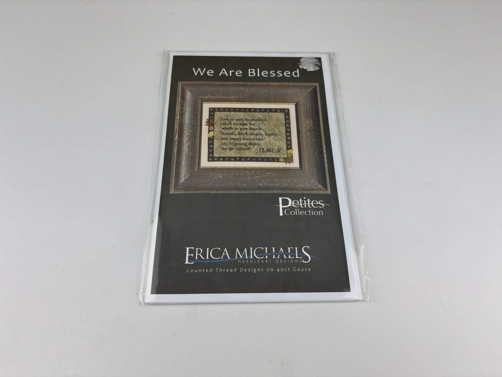 Erica Michaels We Are Blessed Needlepoint Pattern Stitched On Silk Gauze 6S