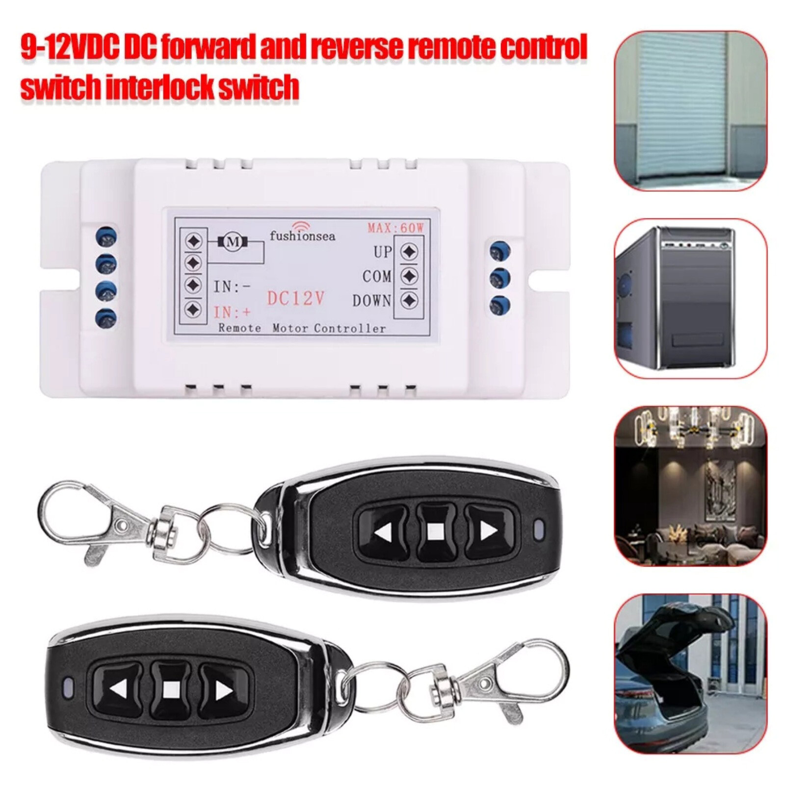Motor Wireless Remote 12V Switch Universal 2 Channel RF433MHz Remote Control
