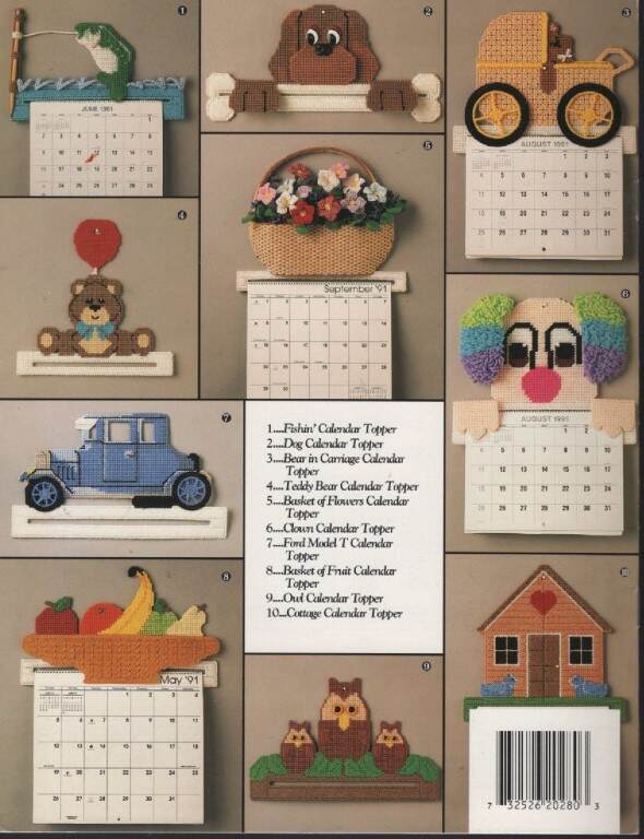 OOP!!! PLASTIC CANVAS CLAENDAR TOPPERS SUPER CUTE!!! MUST SEE!!!