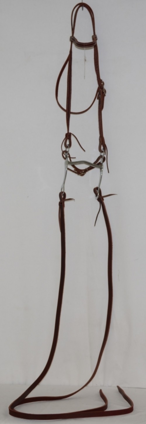 Courts Saddlery 110141 Leather Brow Bridle Curb Bit Reins Burgundy Color