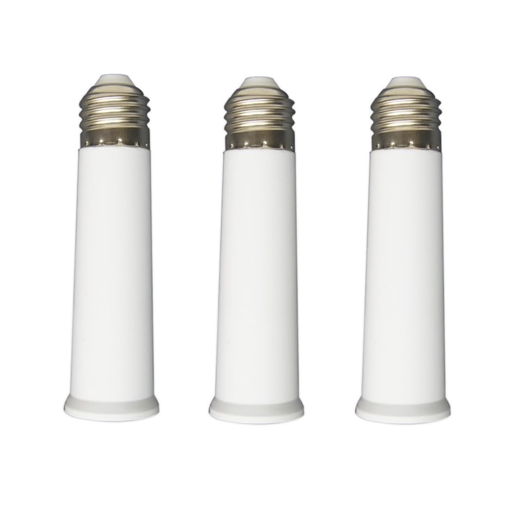 E26 Socket Extender, Standard Medium Base, 4.72 inch Extension white