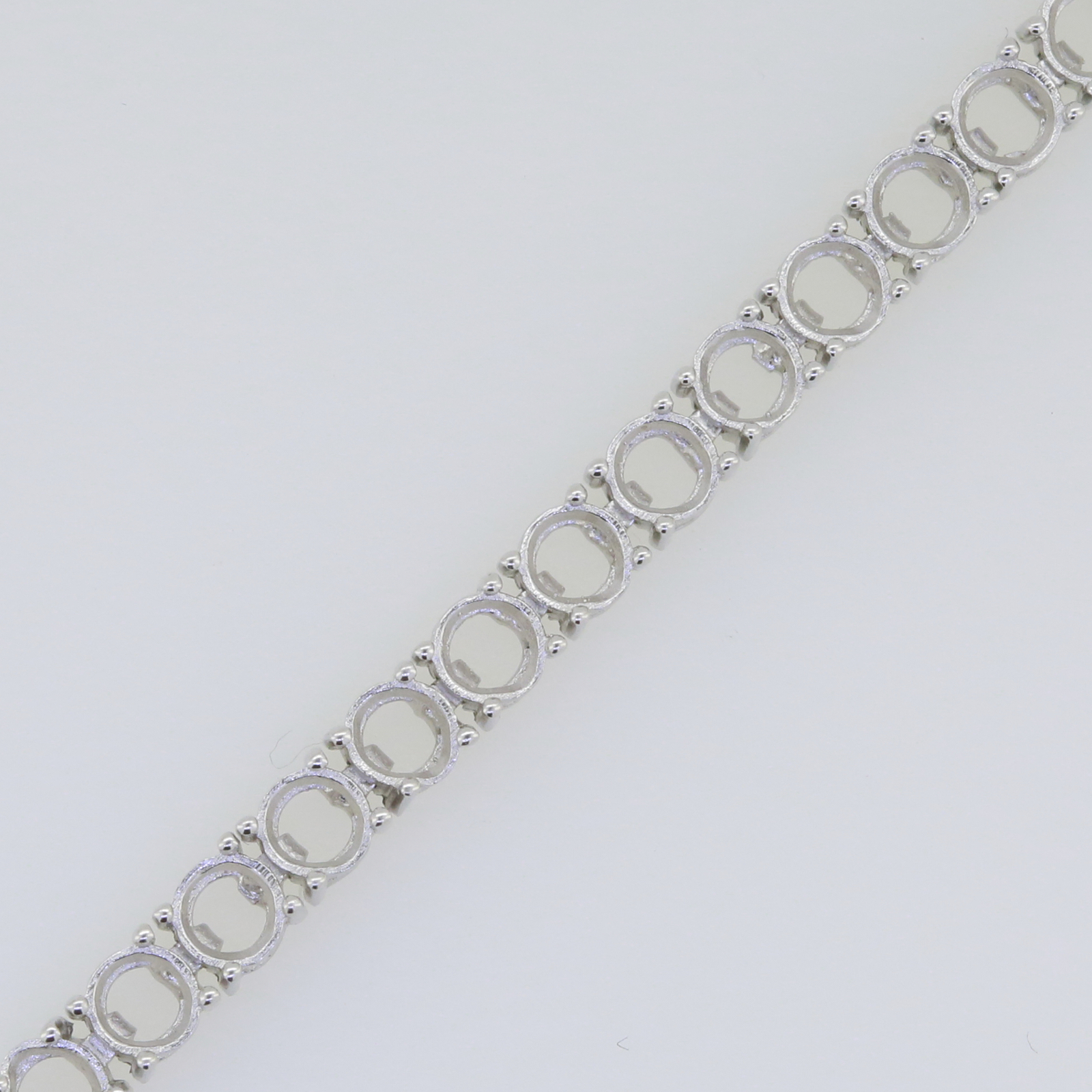 Sterling Silver Semi Mount Tennis Bracelet Setting Round RD 4x4mm