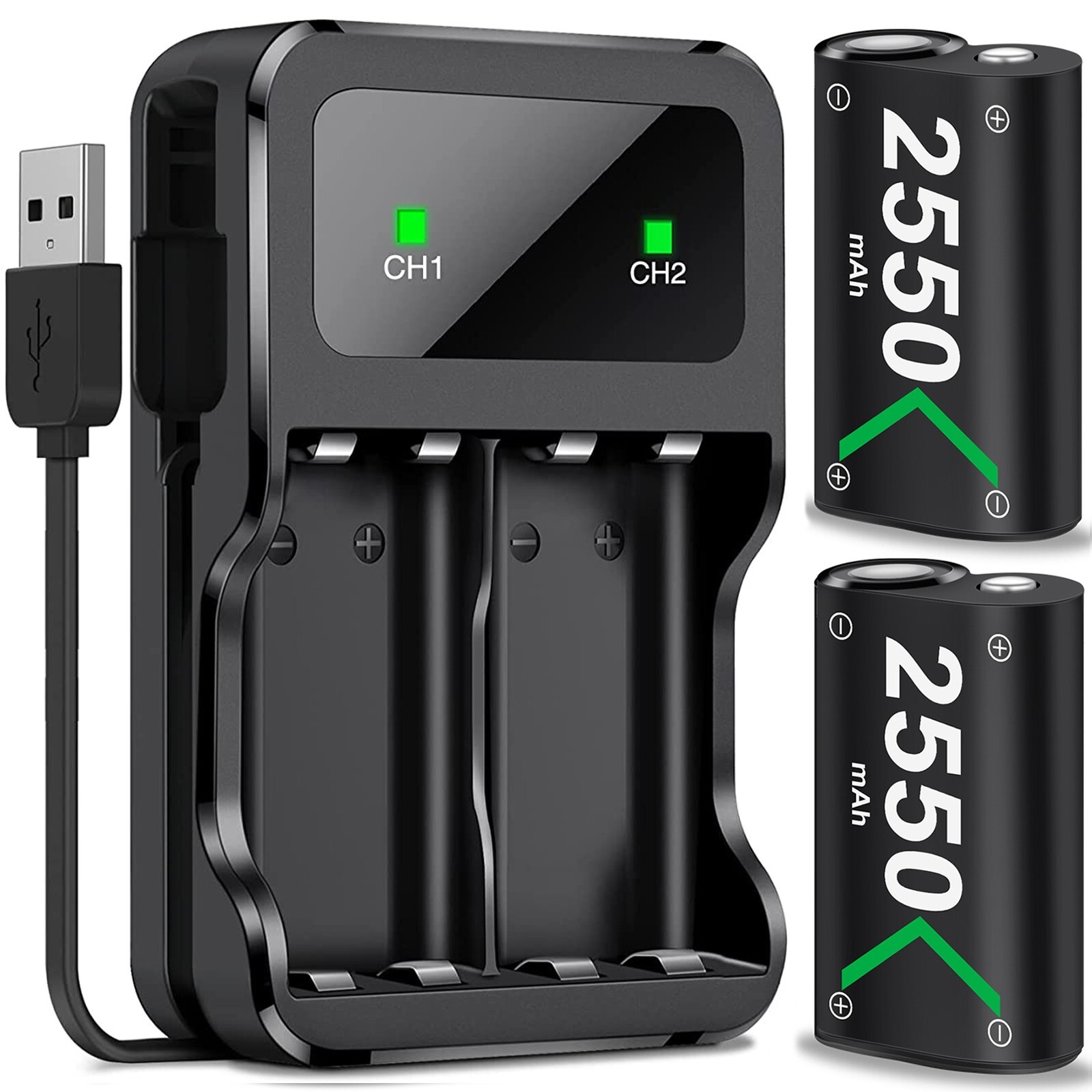 Charging Dock & 2* Xbox Rechargeable Battery Pack for Xbox One Xbox Series X|S