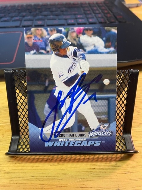 Jeremiah Burks Signed Autographed 2019 West Michigan White Caps Set Card Tigers