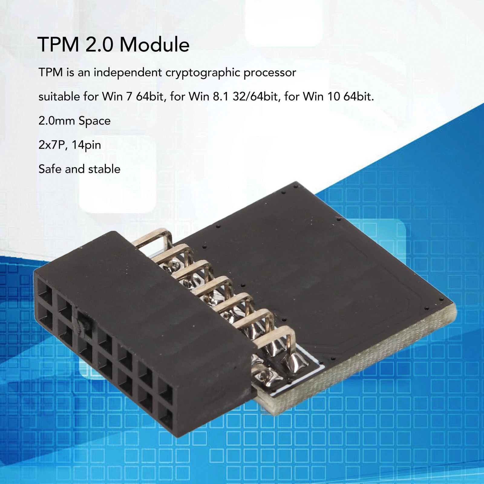 TPM 2.0 Module 2x7P 14 Pin 2mm Space Safe Stable Performance TPM 2.0 Module CX4