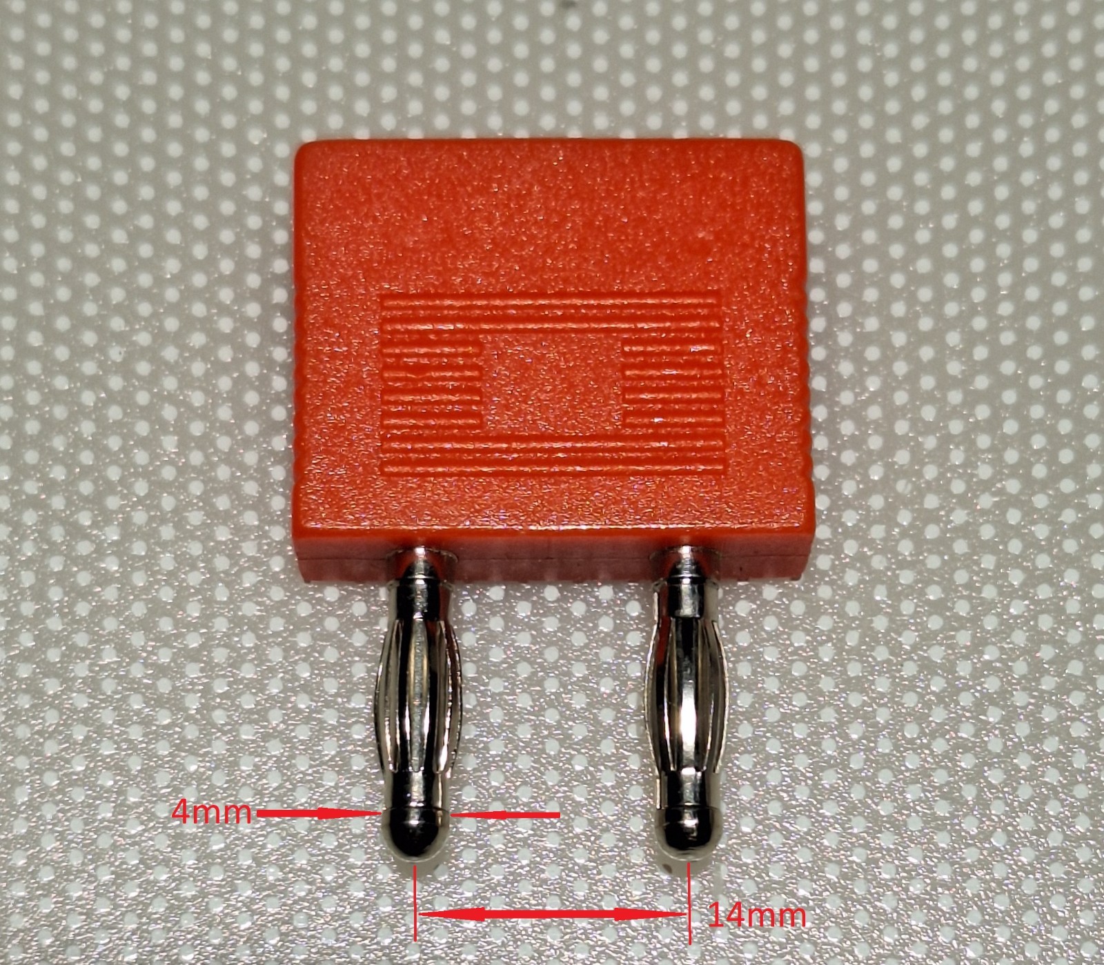 4mm Banana Bridge Plug, 14mm pins offset, Quantity-One