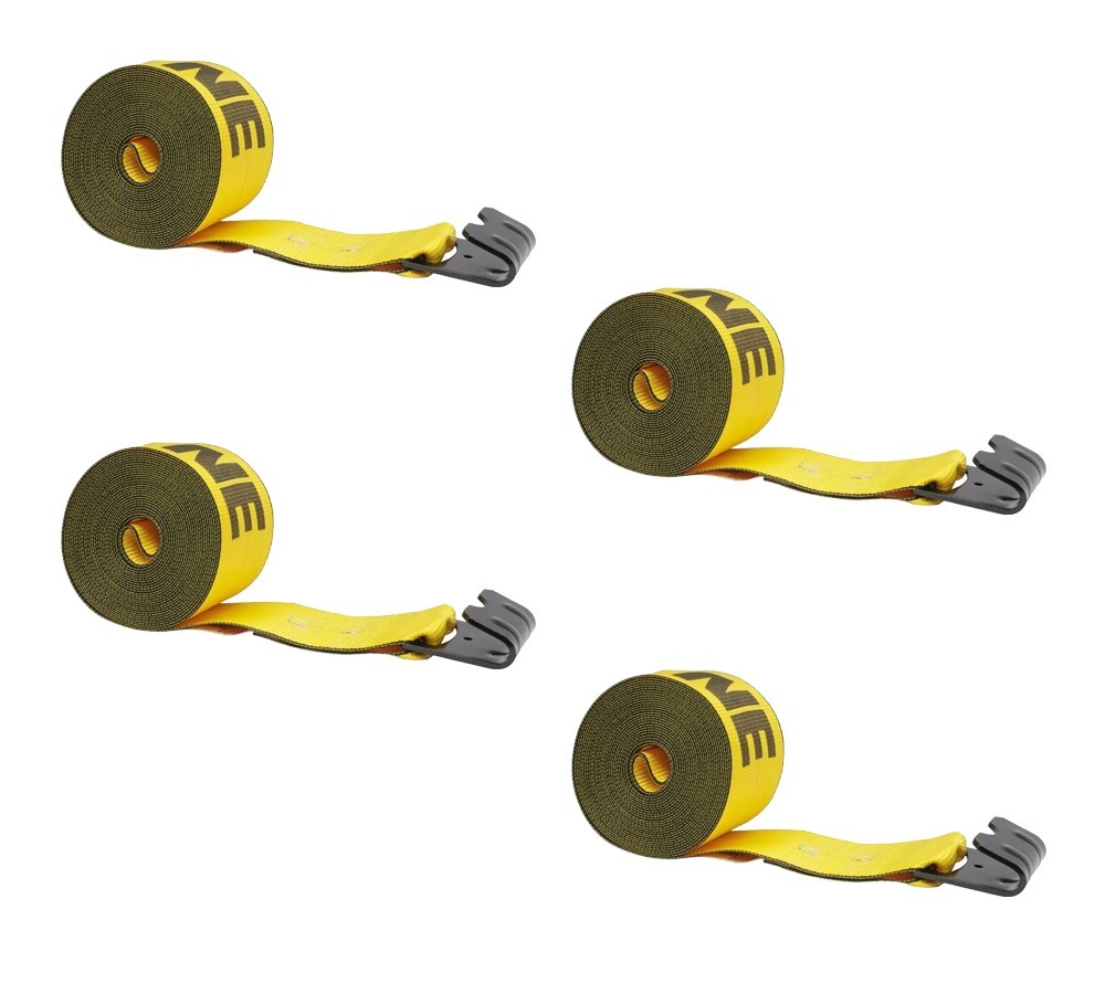 (4 Pack) 4" x 40' Winch Strap with Flat Hook - Kinedyne, Gold