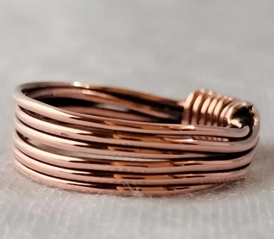 Minimalist Wire Wrapped Pure Copper Ring