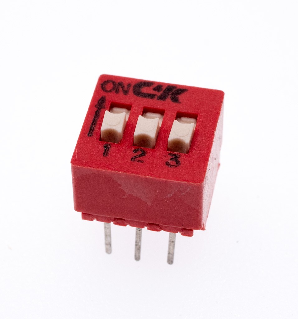 C&K BD03 3 Position 6 Pin SPST Through-Hole DIP Switch, Lot of 5