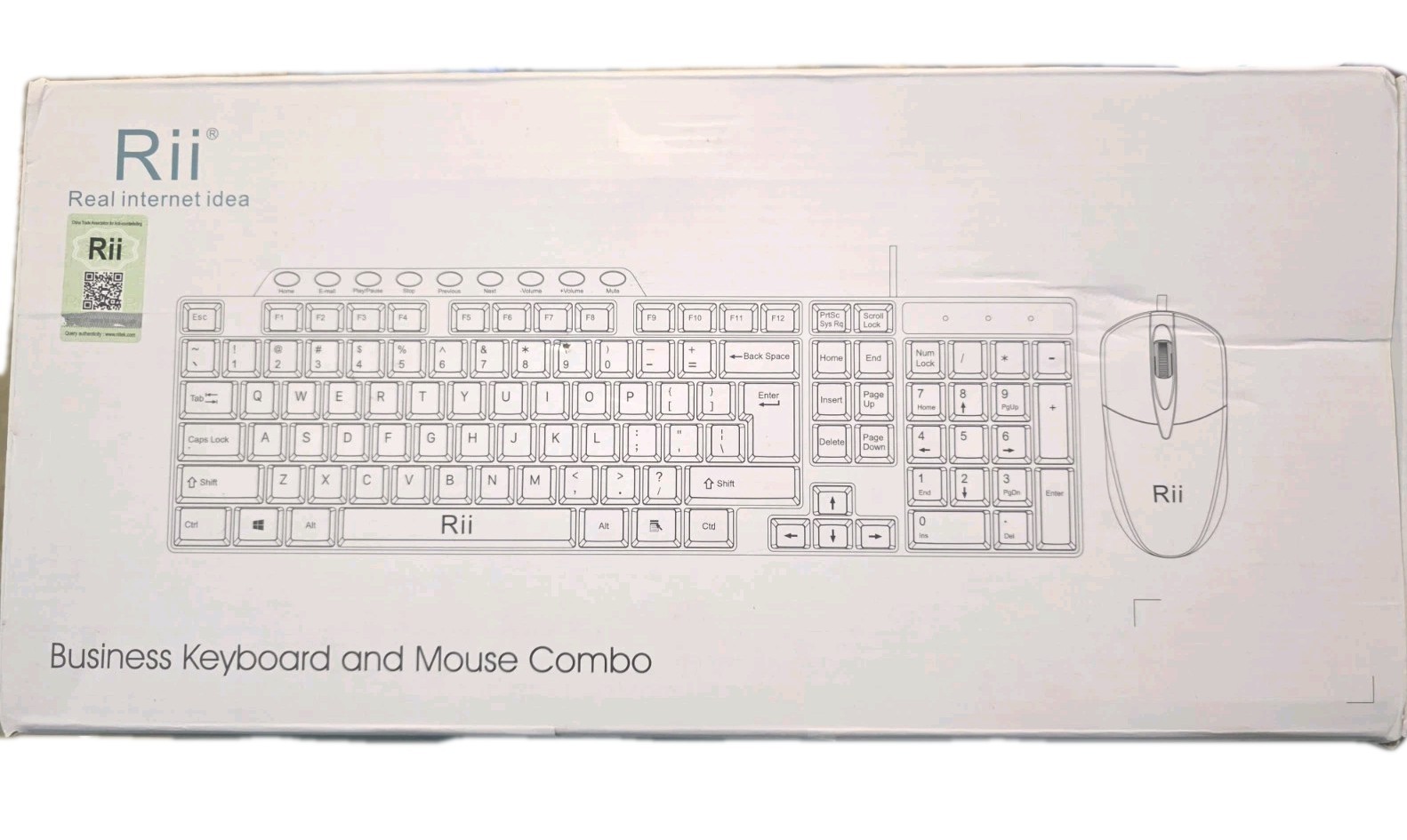 Rii Wired Business Keyboard & Mouse Combo Black Computer Accessory (W1
