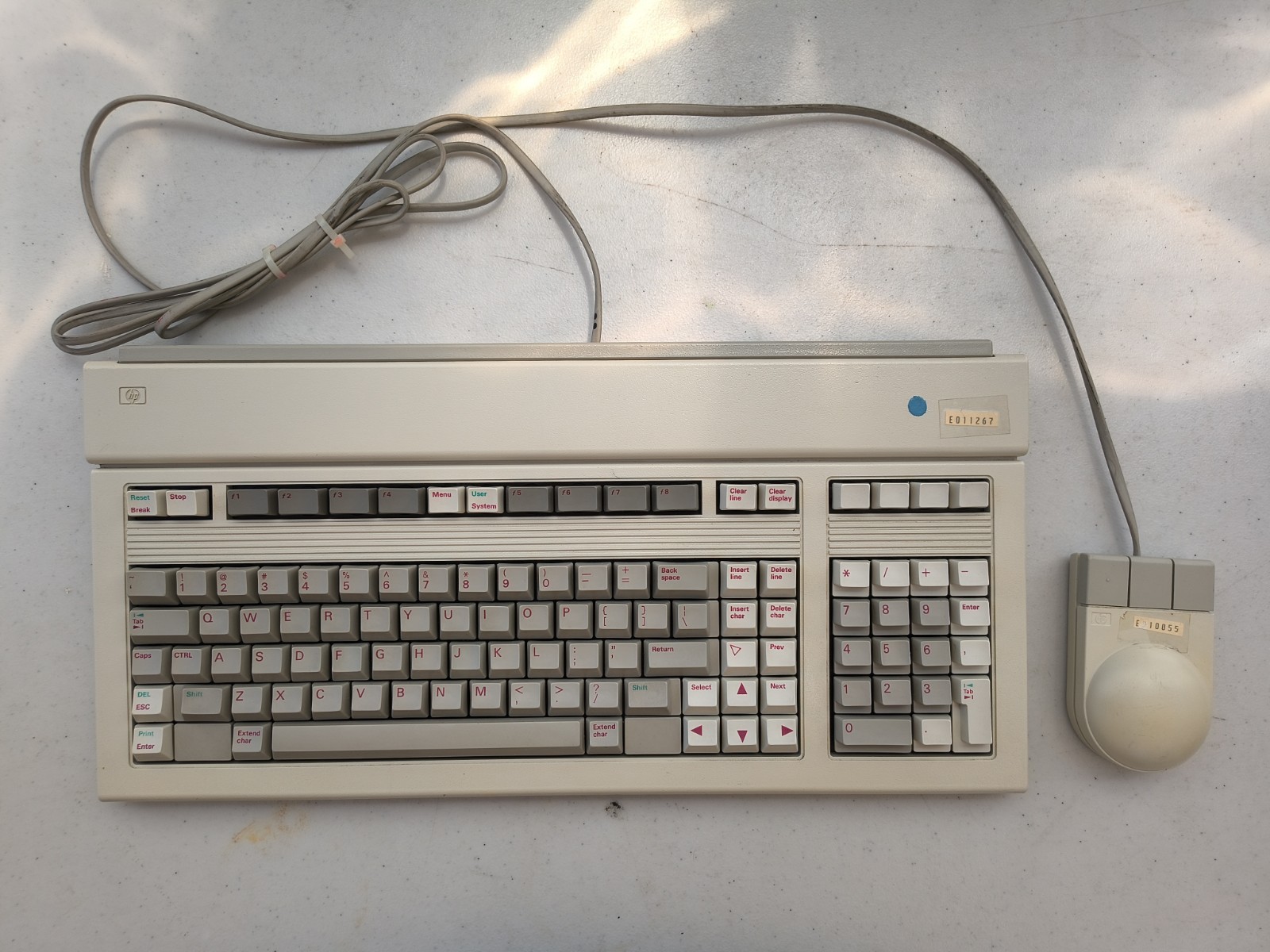 1985 HP Hewlett Packard 46021A Vintage Terminal Keyboard & 46060B 3 Button Mouse