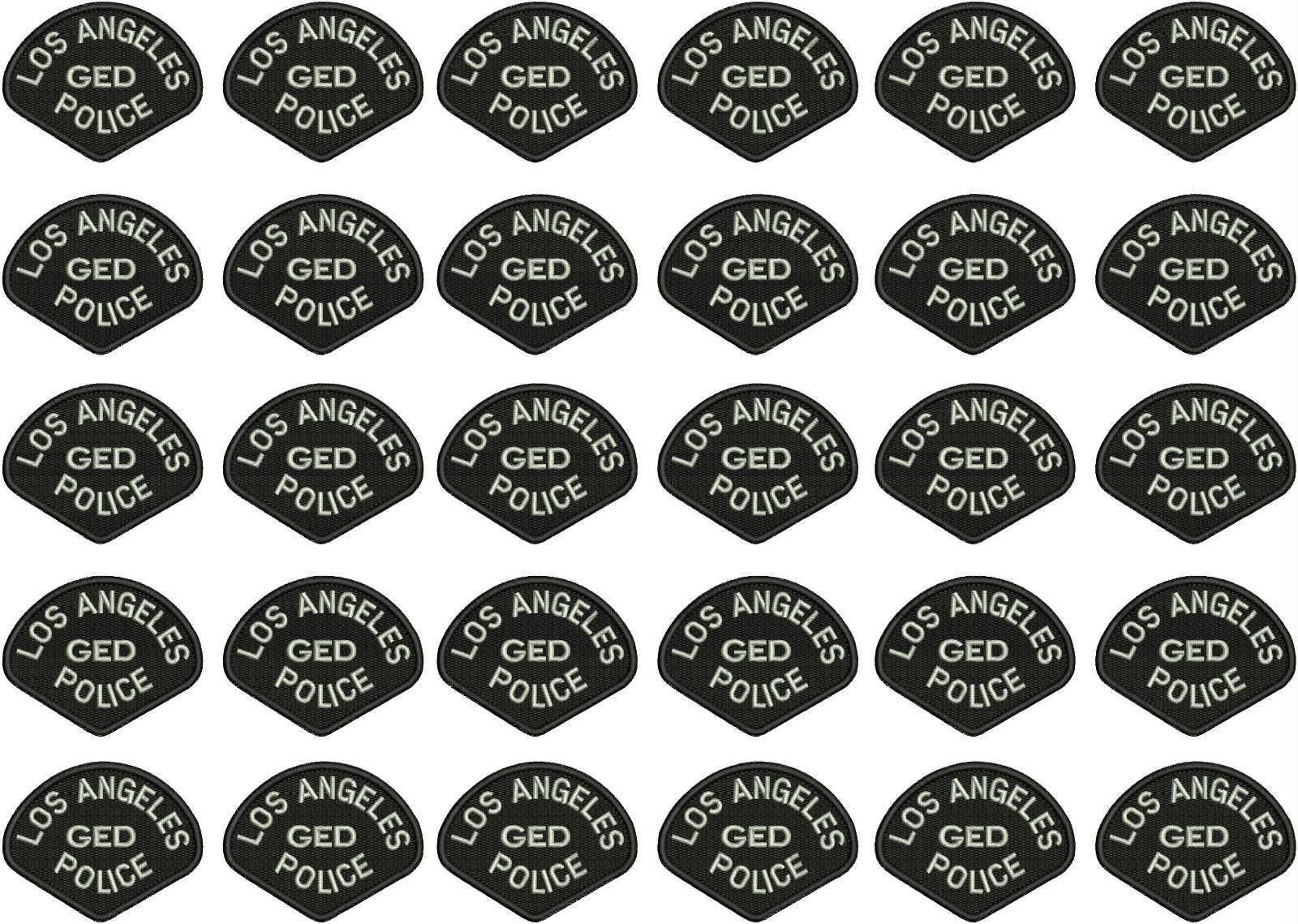 30 Embroidery shoulders patch 3x4'' hook on back silver on black