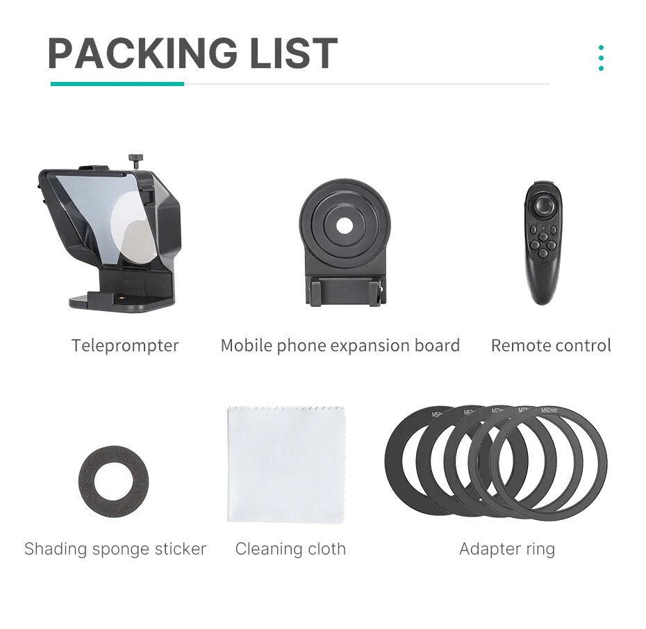 Teleprompter Prompter for Smartphone Phone DSLR Camera Video Making Live Stream