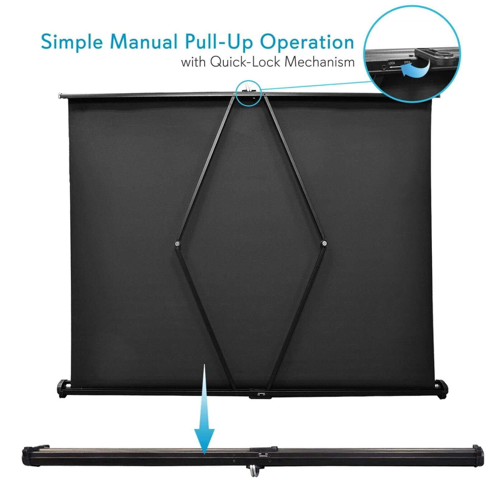 Pyle PRJTP53 50" Projector Screen, mobile Pull-Out Style Portable (40'' x 30'')