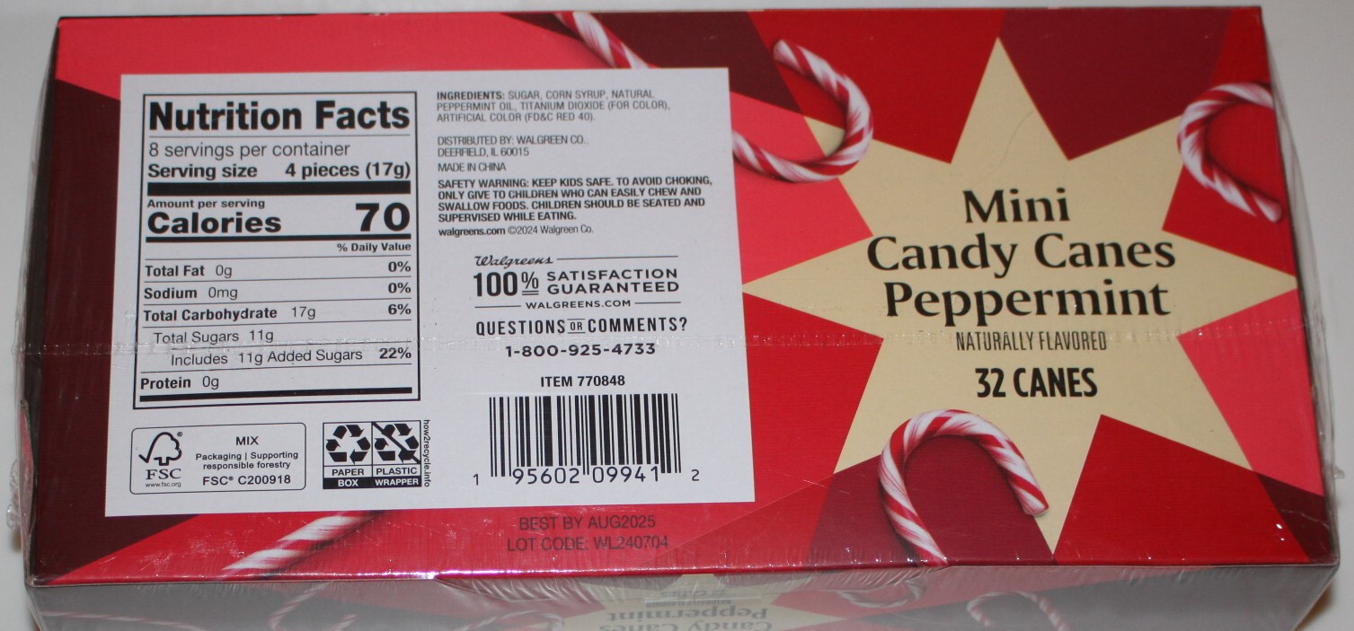 4 Box LOT - Mini Peppermint Candy Canes - 128 Count - 19.2 oz