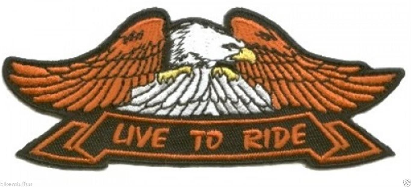 EAGLE LIVE TO RIDE EMBROIDERED BIKER VEST JACKET PATCH