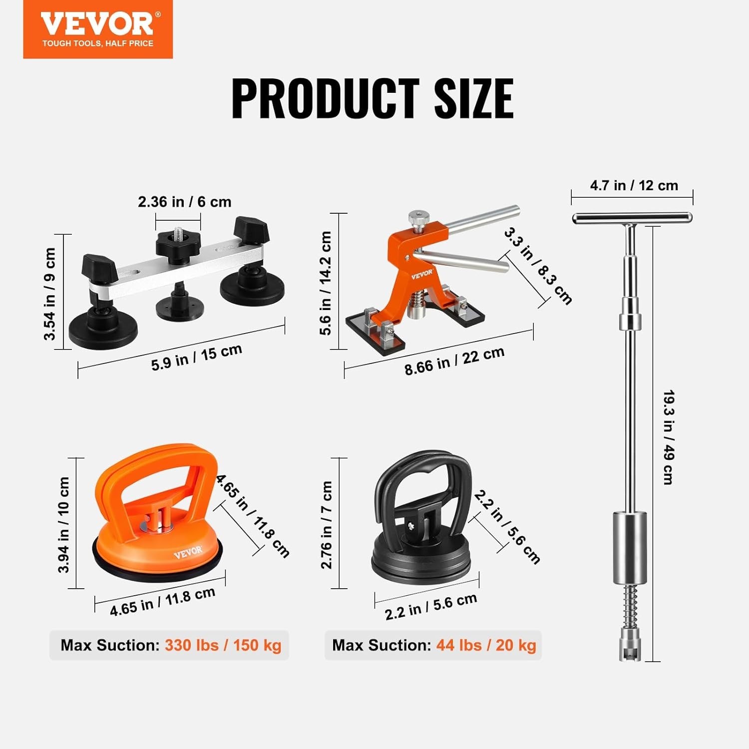 Adjustable Stainless Steel Dent Puller & Slide Hammer Kit for Paintless Repairs