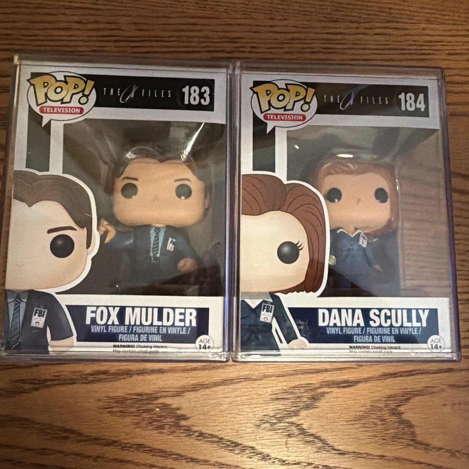 Funko Pop! The X-Files Dana Scully #184 Fox Mulder #183 Boxed W/ Protectors