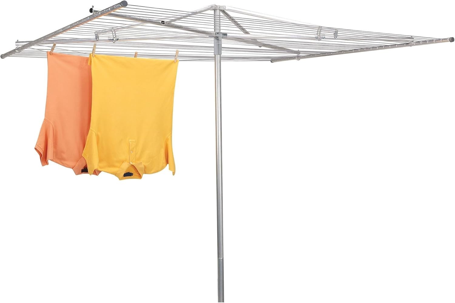 Aluminum Rotary Outdoor Umbrella Drying Rack - 30 Lines, 210 Ft Clothesline