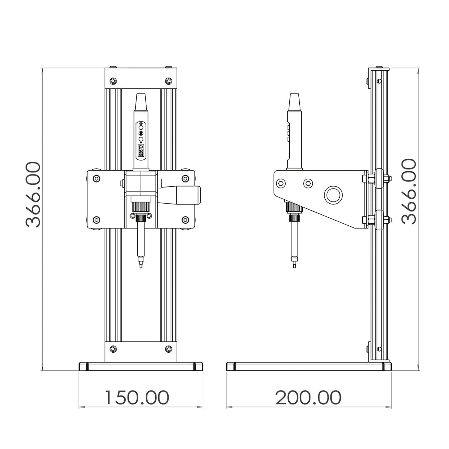Compact Vertical Heat Press Tool - 500°C, 380PCS Inserts & Interchangeable Tips