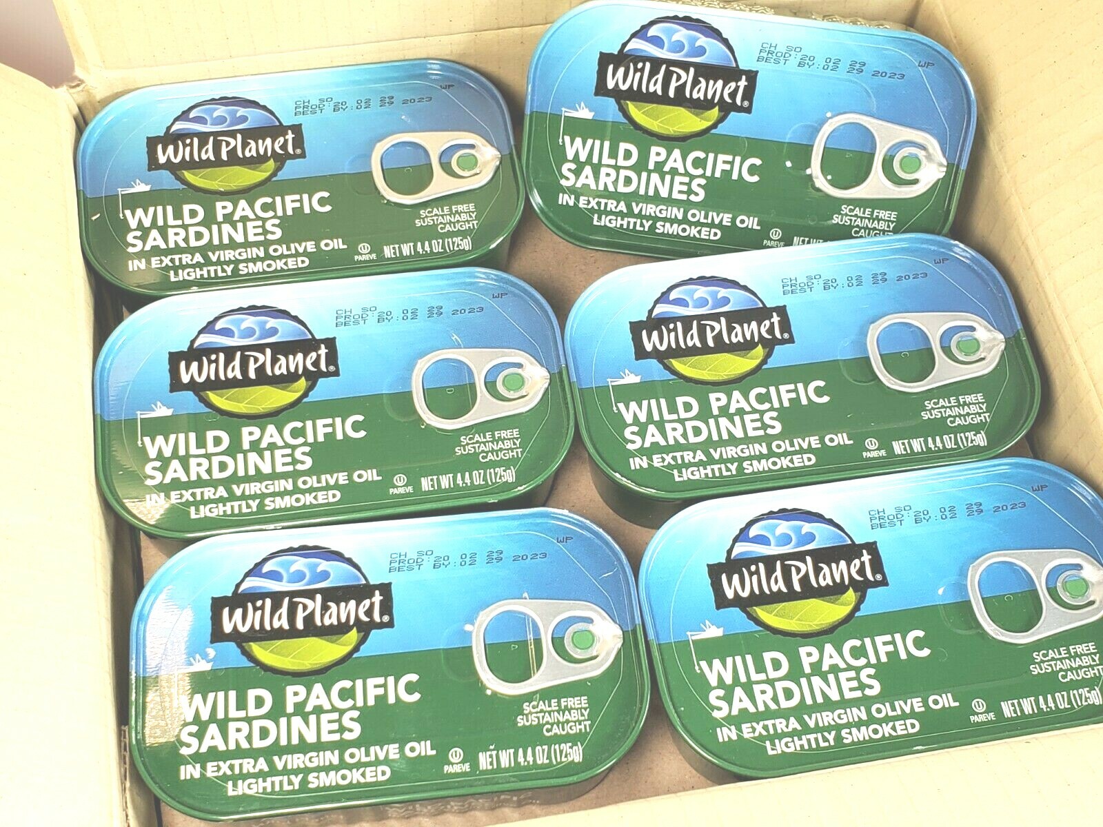 Case of 12 - WILD PLANET Sardines In EVOO Lightly Smoked 4.4 OZ / 125g (x12)