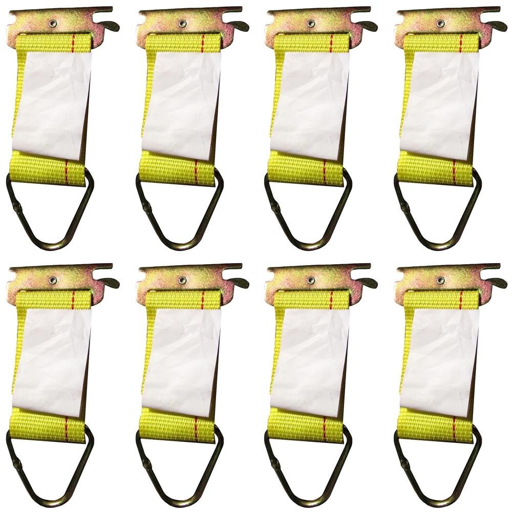 8x E Track D Ring Fitting Enclosed Trailer Truck Tie Off Rope Cargo Down Straps