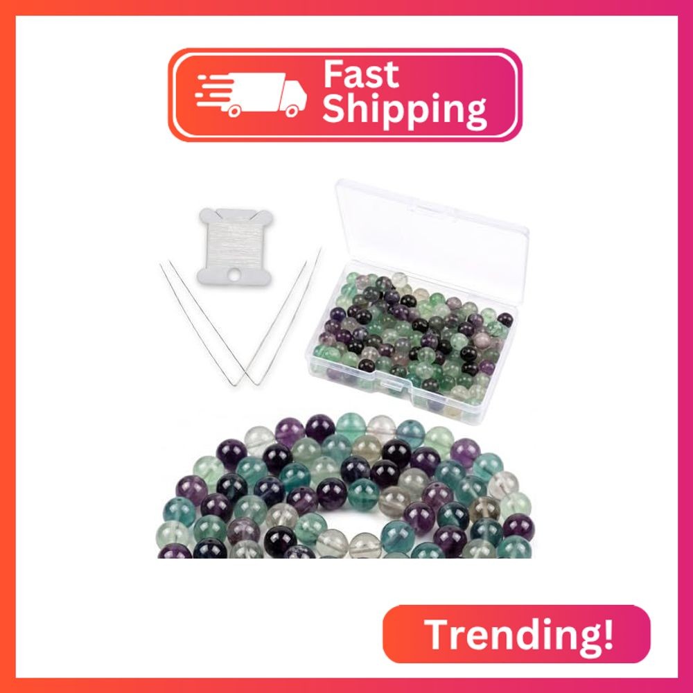 Cherry Tree Collection | 100PCS 8mm Fluorite Gemstone Round Beads for Jewelry Ma