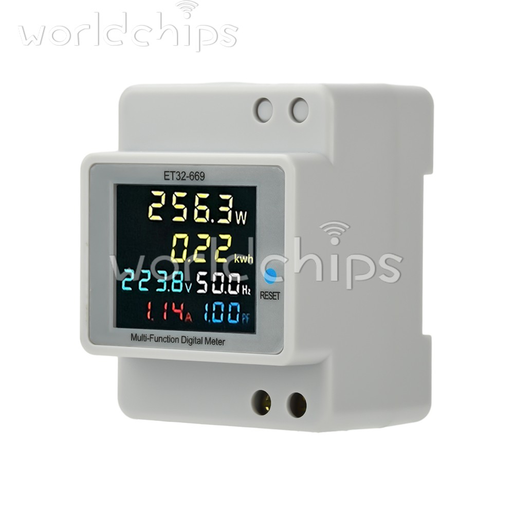 Multifunctional Digital Power Energy Monitor DIN-Rail Electricity Energy Meter