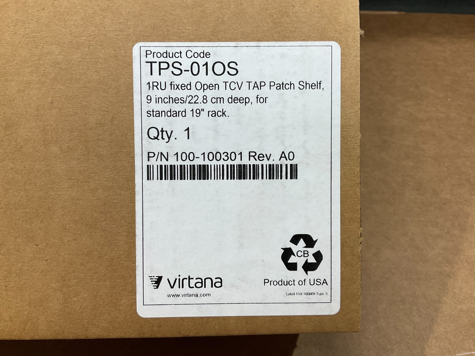 Virtana Virtual Instruments Open TCV TAP Patch Shelf 1U 100-100301 ✅❤️️✅❤️️ NEW