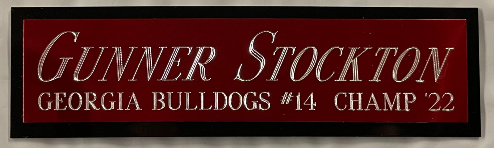 GUNNER STOCKTON GEORGIA NAMEPLATE AUTOGRAPH SIGNED FOOTBALL-HELMET-JERSEY-PHOTO
