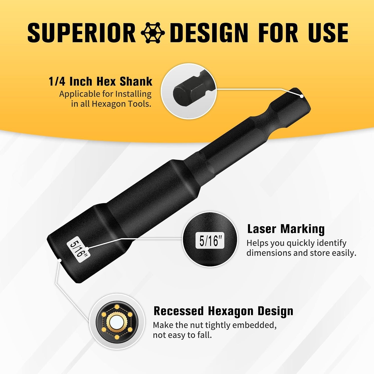 1/4" Magnetic Nut Driver Set: Hex Shank with Strong Magnet for Precision