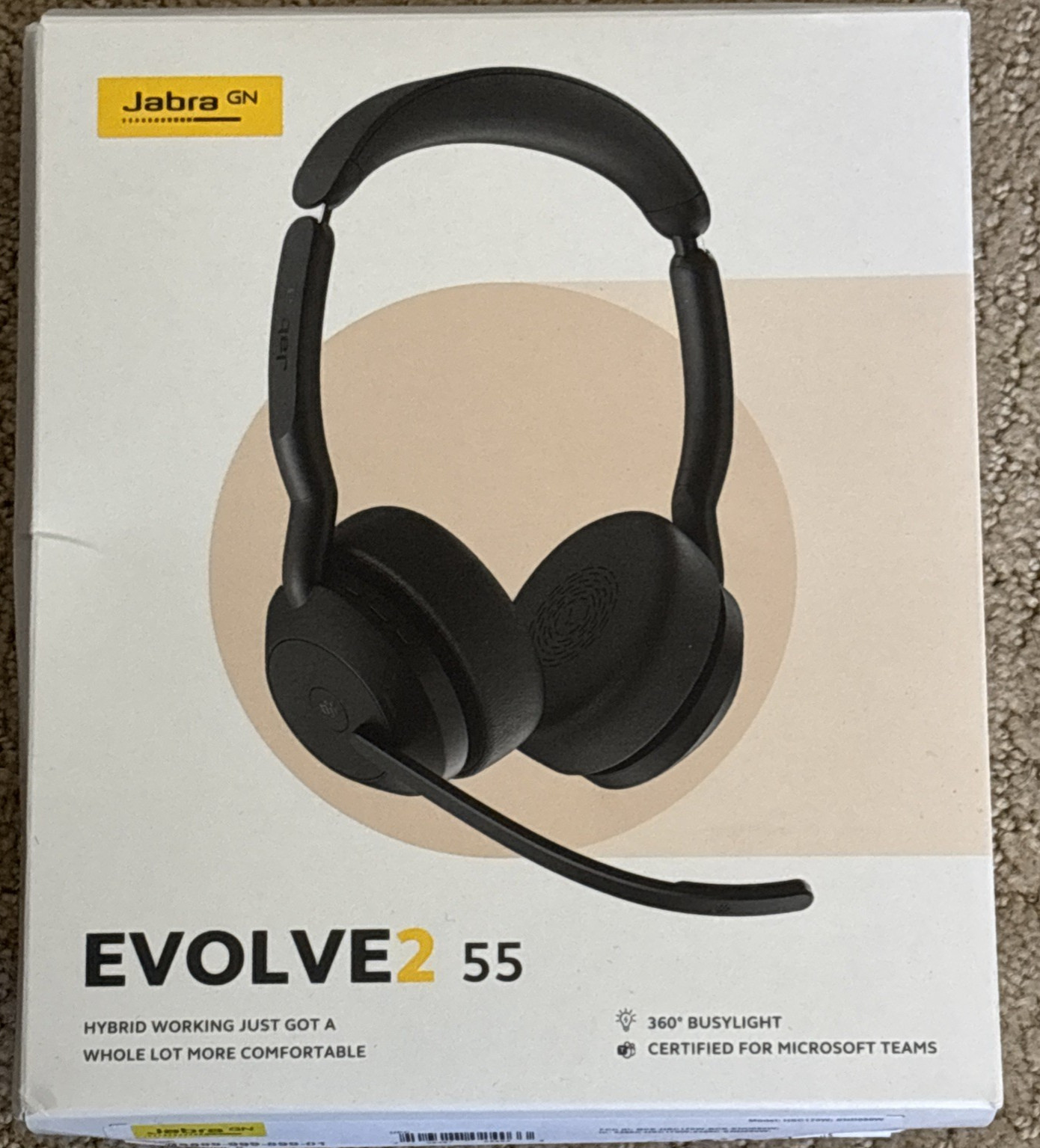 Jabra Evolve2 55 Stereo Wireless Headset w Noise Cancellation & AirComfort Tech