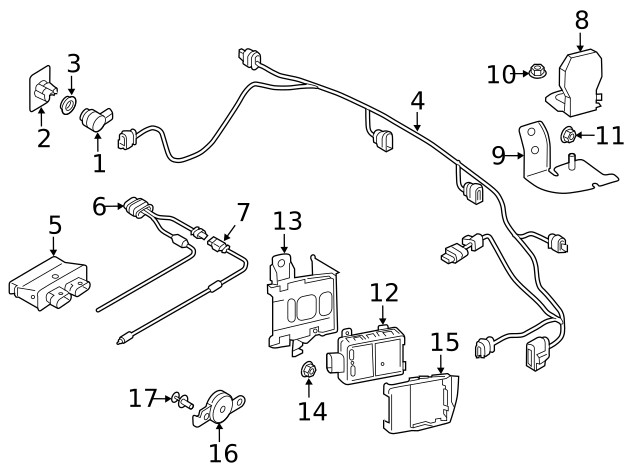 Genuine Audi Blind Spot Detection System Warning Sensor Bracket 4K0-907-461-D