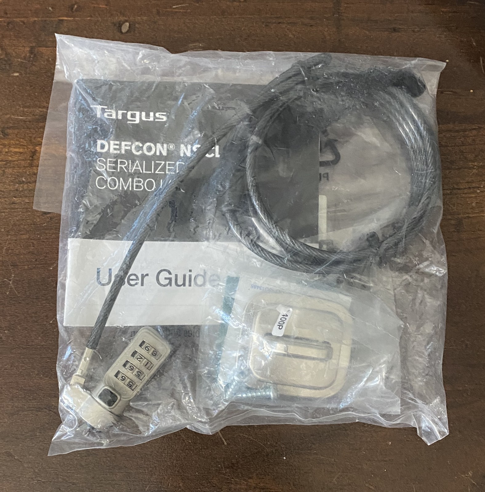 Targus MODEL 60 DEFCON Trapezoid Serialized Combo Cable Lock - Black (ASP66GLX)