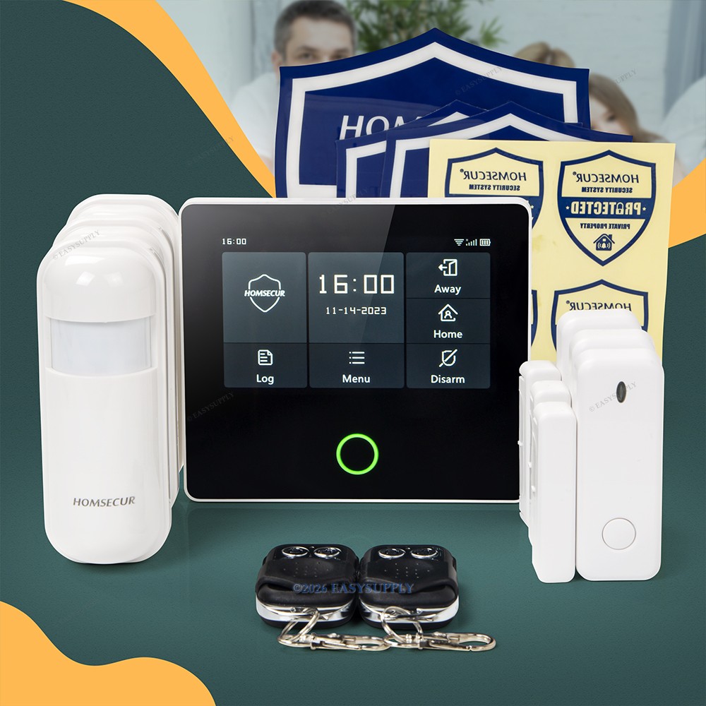 HOMSECUR Wireless WIFI 4G GSM LCD Home House Alarm System