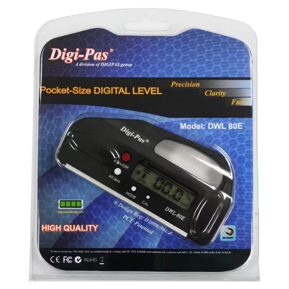 4 In. Pocket Size Digital Level with Electronic Angle Gauge Protractor Angle Fin