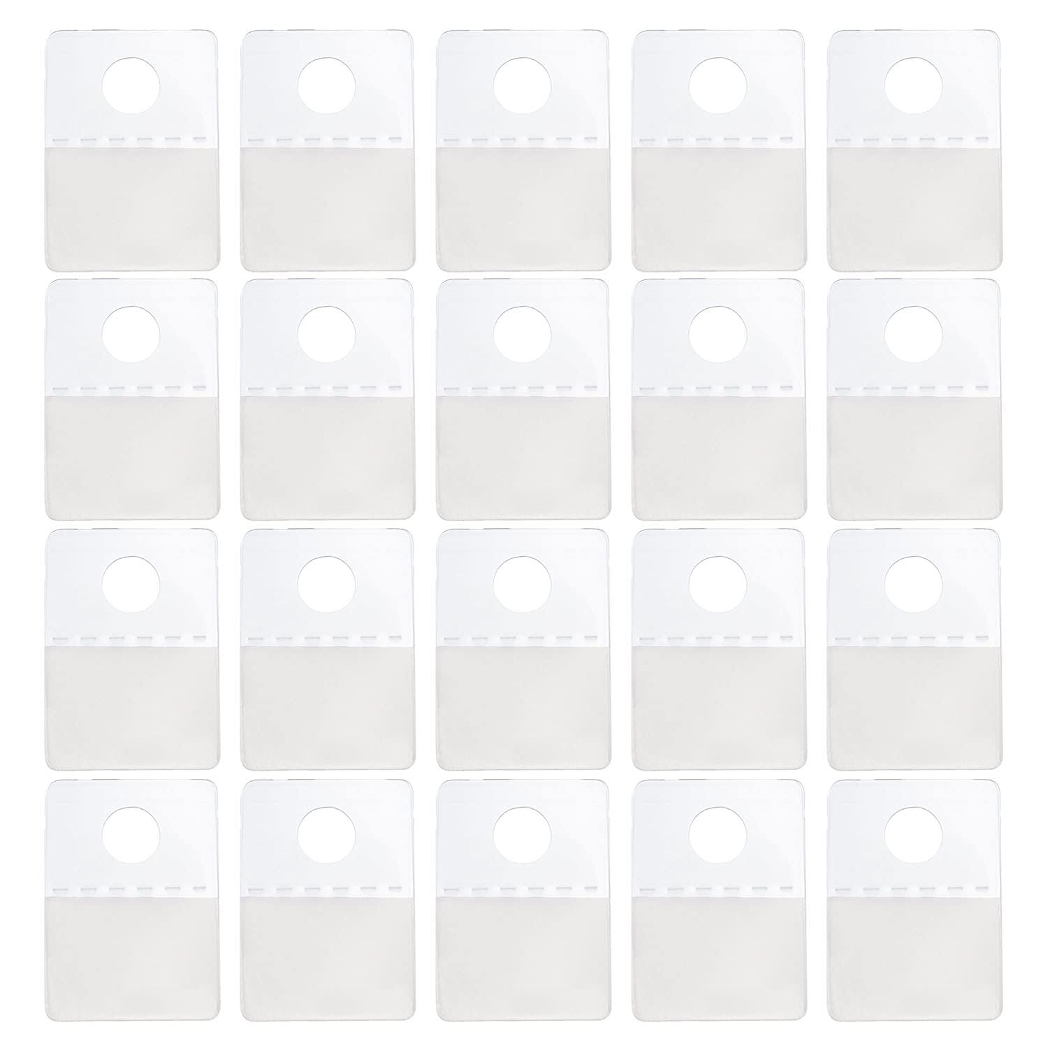 Clear Self Adhesive Hang Tabs Hooks Plastic Display Tabs Round Hole 200 Pieces