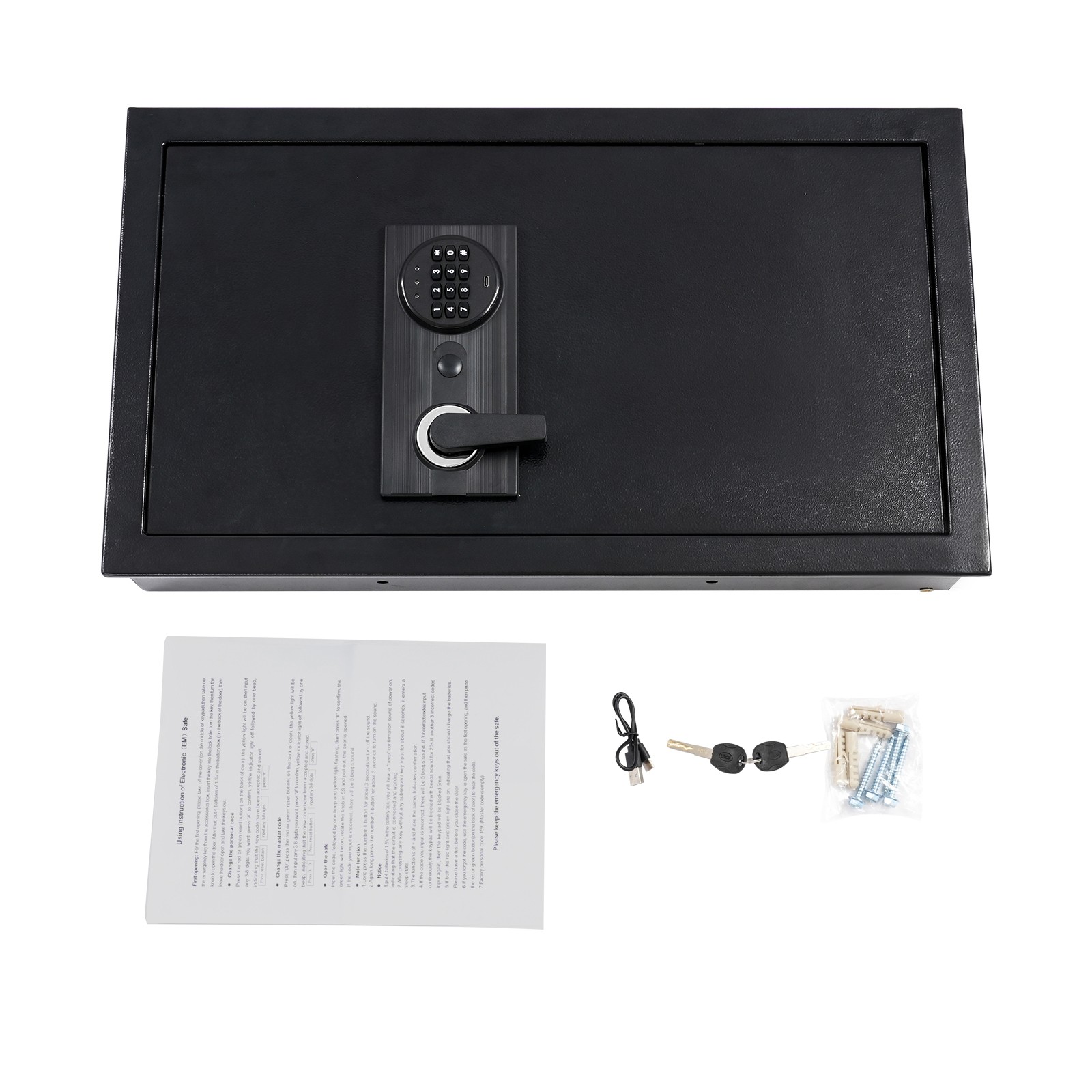 Wall-mounted Safe with Keys, Hidden Wall Safe Home Security 65cm