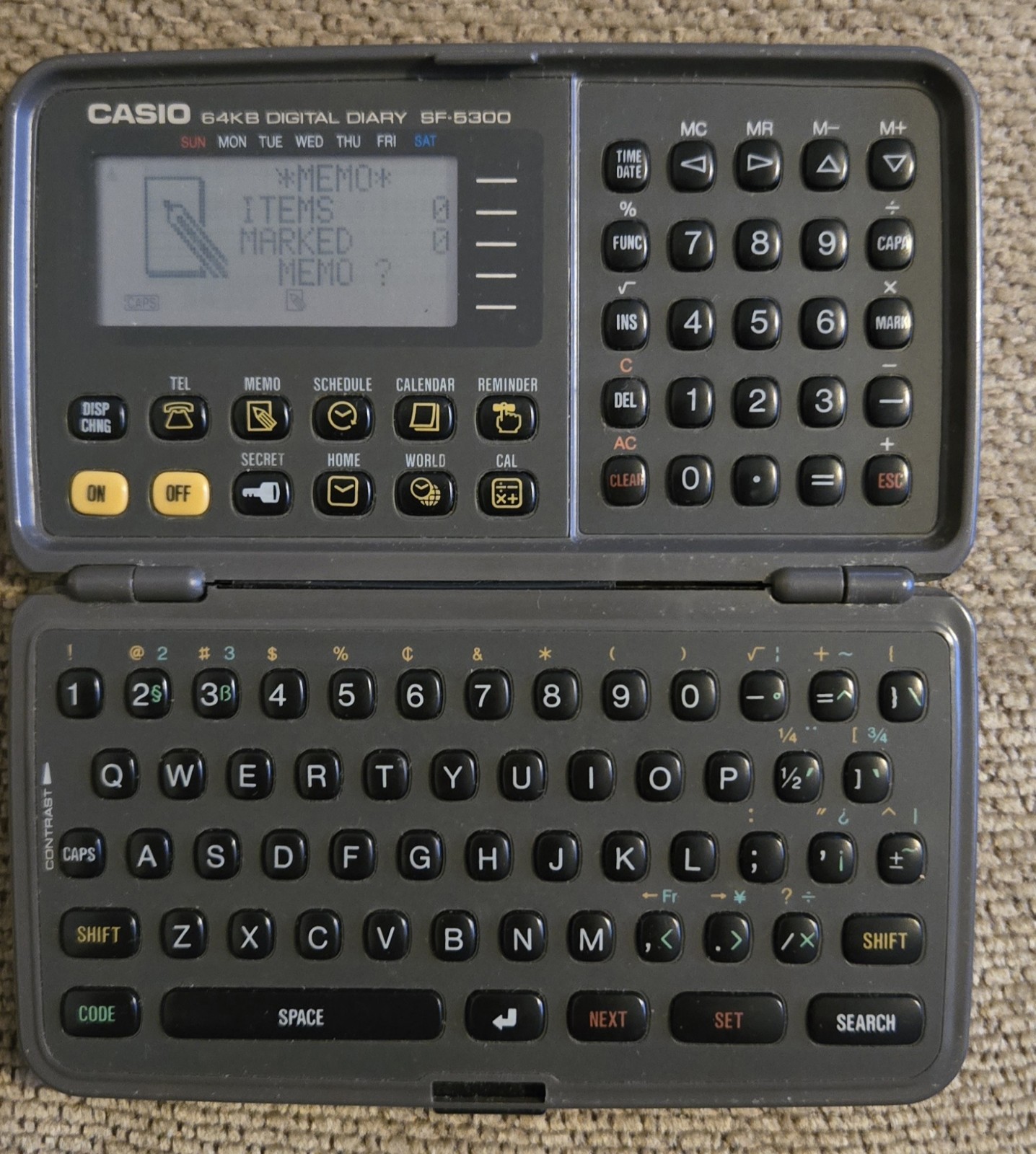 Casio Digital Diary/Organizer SF-5300 - works GREAT! Keep data Private & Secure