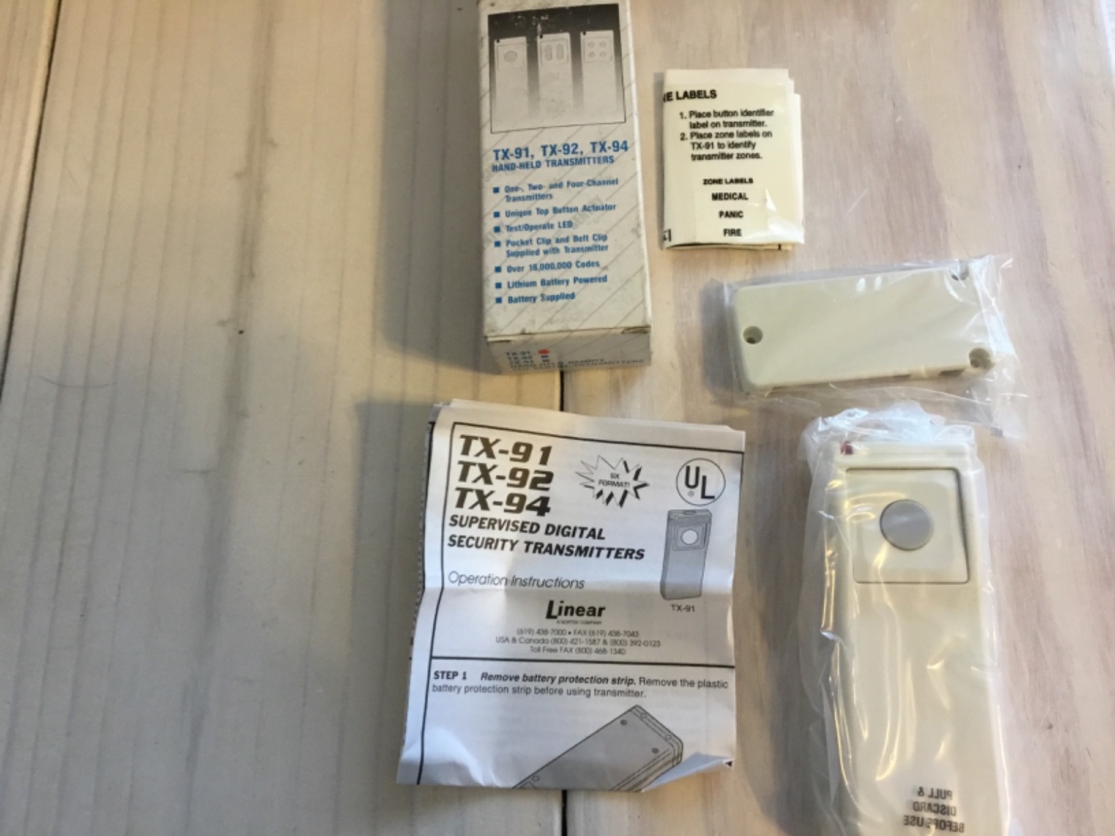 NOS Linear TX-91 Supervised Digital Hand- Held  Security Remote  Transmitter