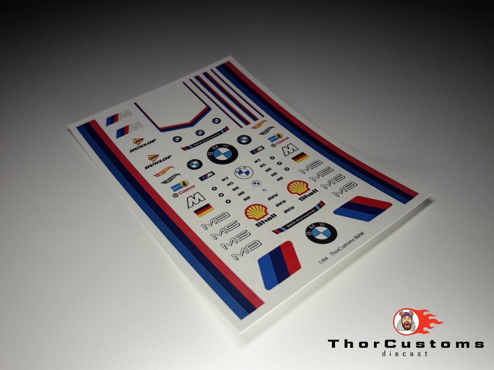 NEW! BMW - Water-Slide Decals clear 1/64 scale.
