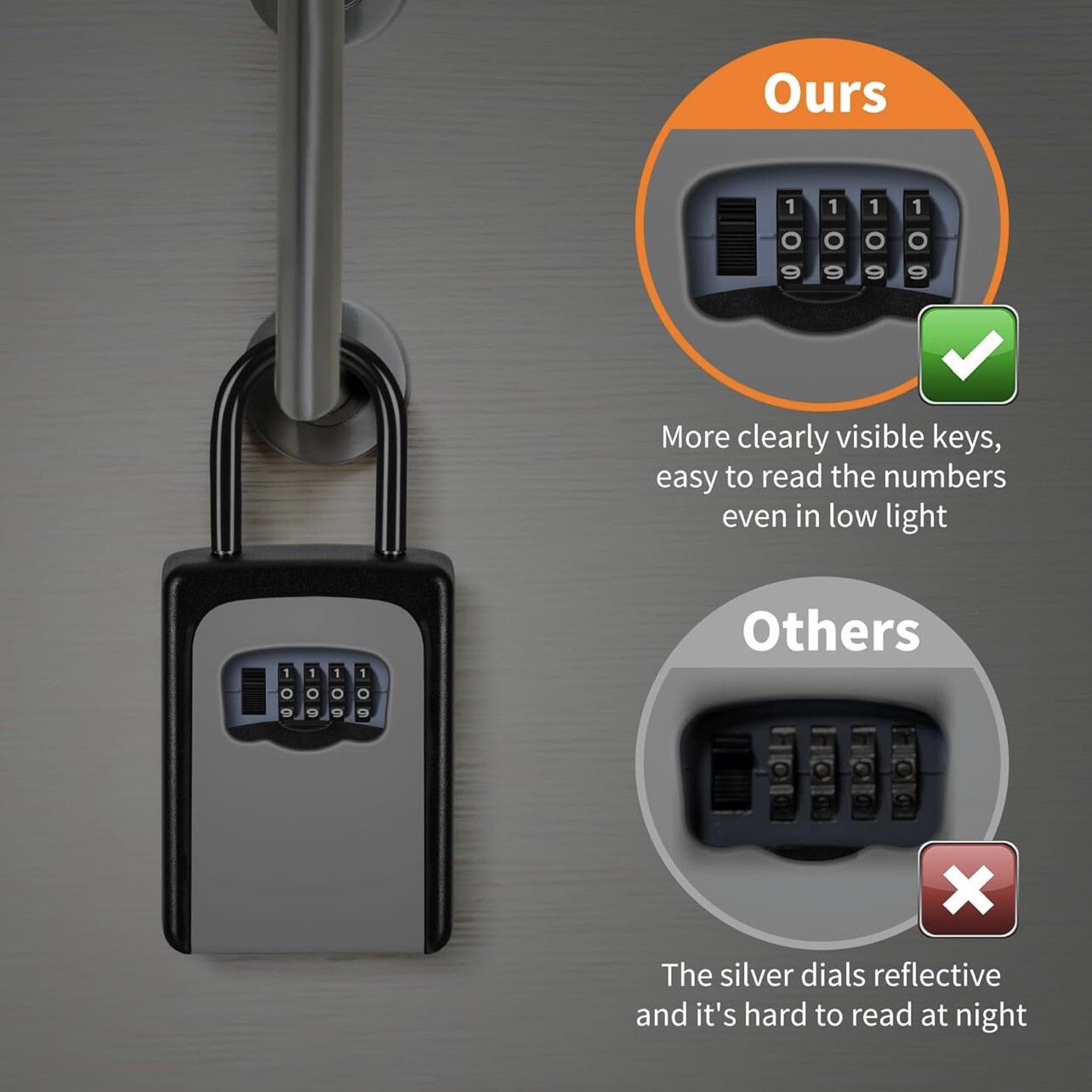 Portable Key Lock Box 4-digit Code Resettable