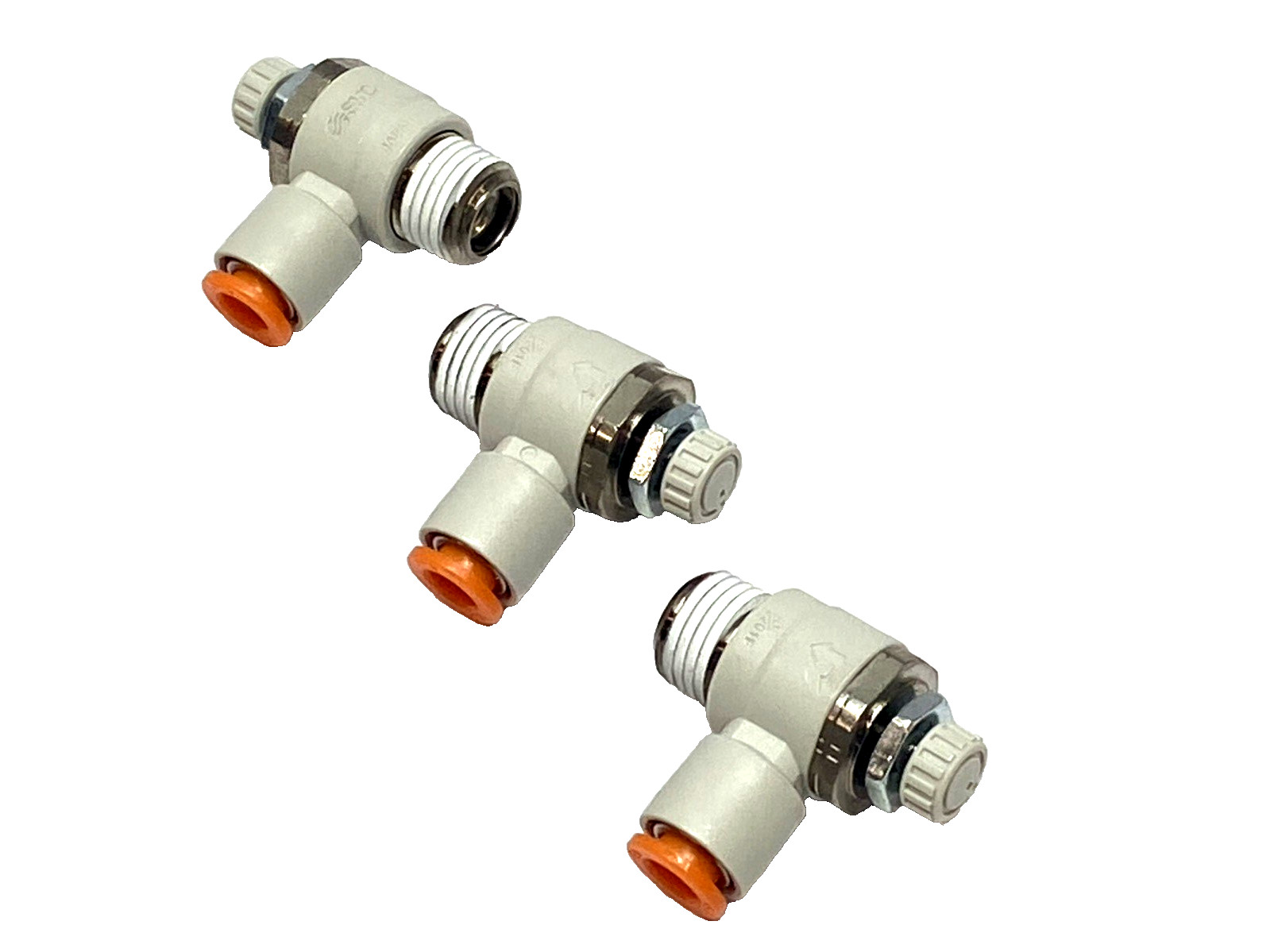 SMC AS2201F-N02-07S Elbow Speed Controller 1/4" NPT One-Touch Fitting LOT OF 3